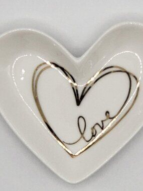 Kate Aspen Heart Shaped Trinket Dish LOVE